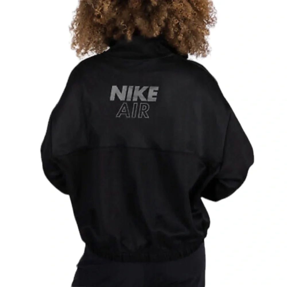 NIKE SPORTSWEAR AIR 1/4 Zip Black White Mesh Pullover Women's Size L